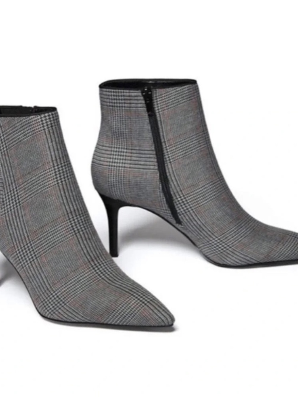 Cabi Dandy Plaid Zip Up Heeled Ankle Boots Size 7.5